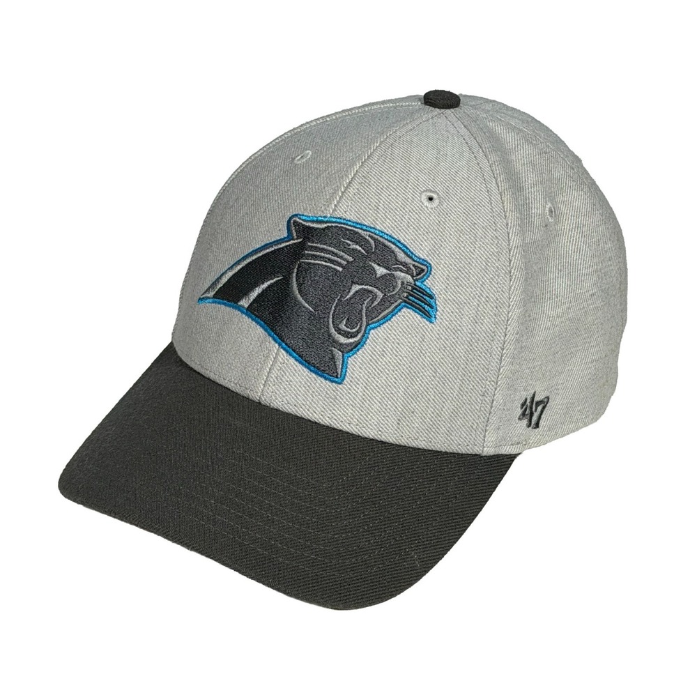 Carolina Panthers 47 Brand Gray Adjustable Cap Truckers Hat Embroidered